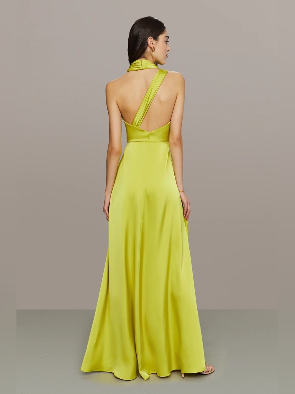 AMUR Allen Strappy Gown, Green - Picture 9 of 11